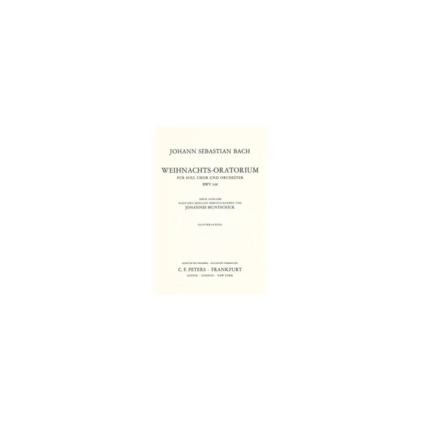 Edition Peters Bach Weihnachts-Oratorium