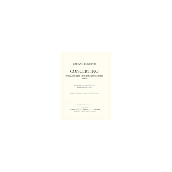 Edition Peters Donizetti Concertino Klarinett