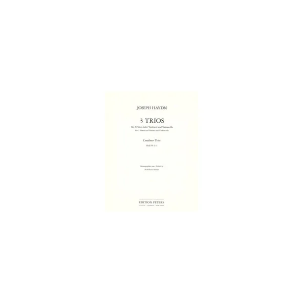 Edition Peters Haydn 3 Trios Flöten und Cello