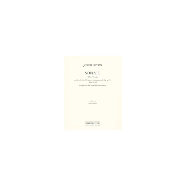 Edition Peters Haydn Flötensonate nach op.77