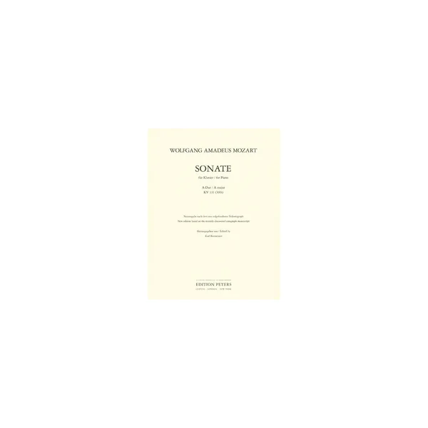 Edition Peters Mozart Sonate A-Dur KV 331