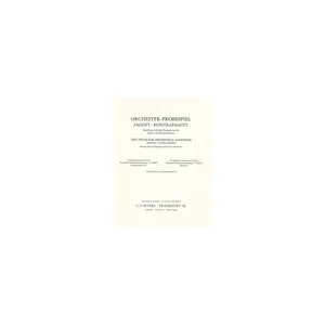 Edition Peters Orchester Probespiel Fagott