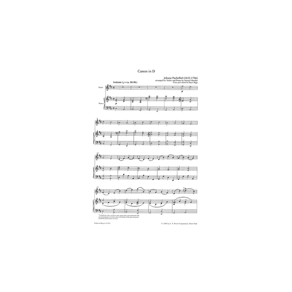 Edition Peters Pachelbel Kanon D-Dur Violin