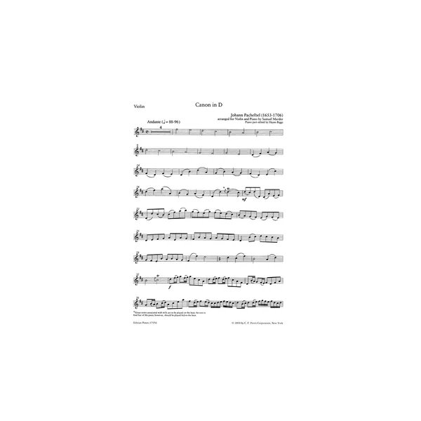 Edition Peters Pachelbel Kanon D-Dur Violin