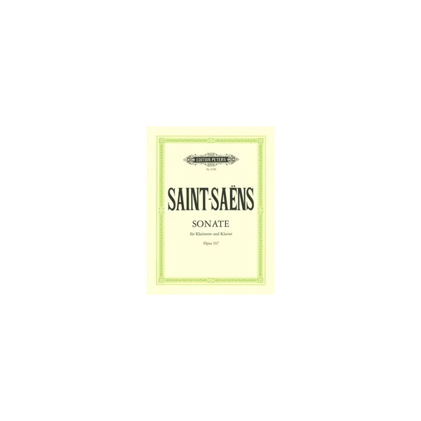 Edition Peters Saint-Saëns Sonate Clarinet