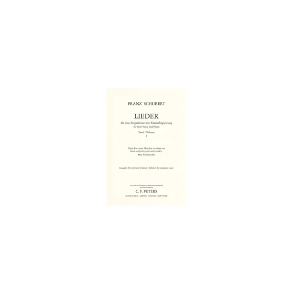 Edition Peters Schubert Lieder 1 Mittel
