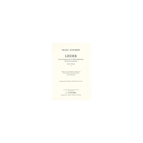 Edition Peters Schubert Lieder 1 Tief