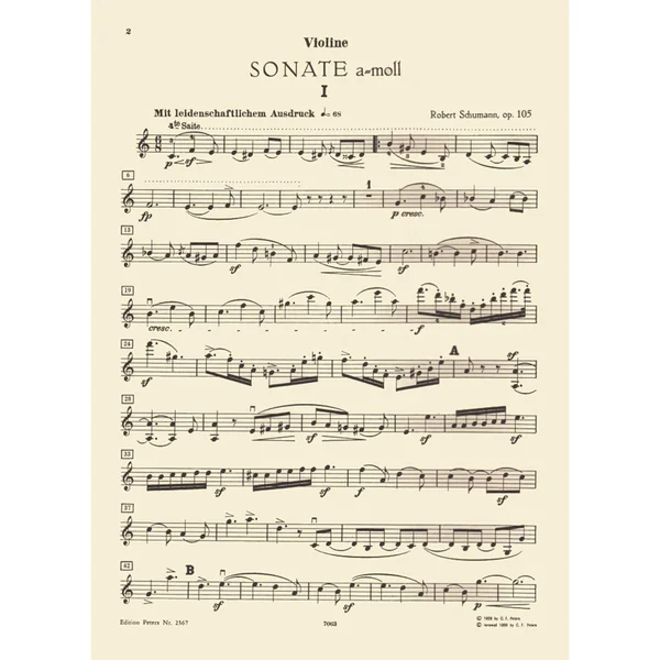 Edition Peters Schumann Sonaten Violine