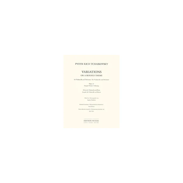 Edition Peters Tschaikowsky Variationen Cello