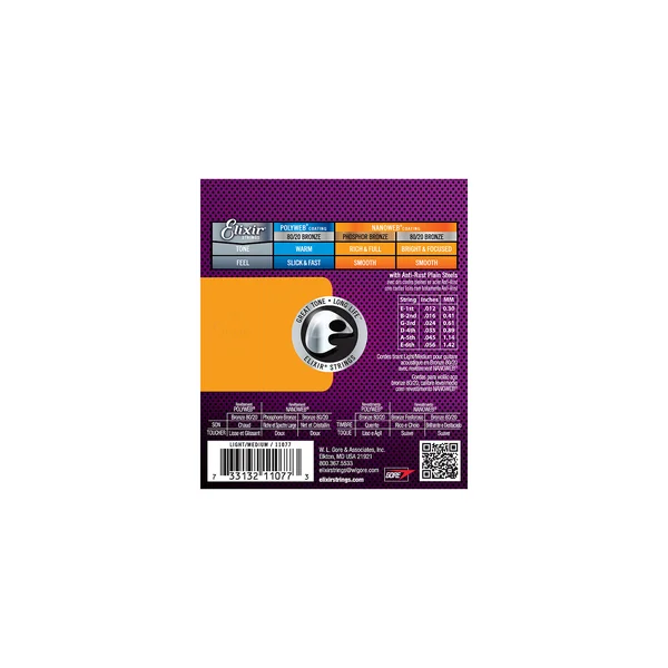 Elixir Nanoweb Light-Medium Acoustic