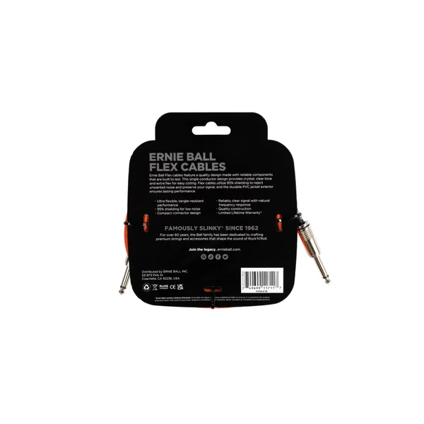 Ernie Ball Flex Cable 10ft Orange EB6416