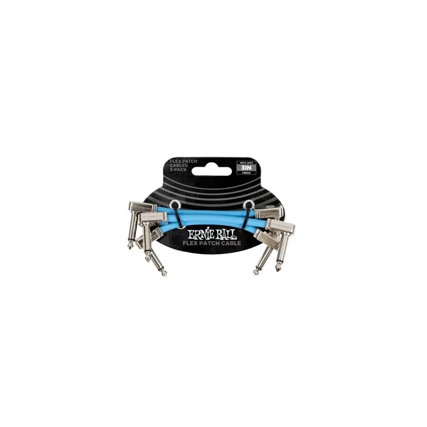 Ernie Ball Flex Patch Cable 3" blue set