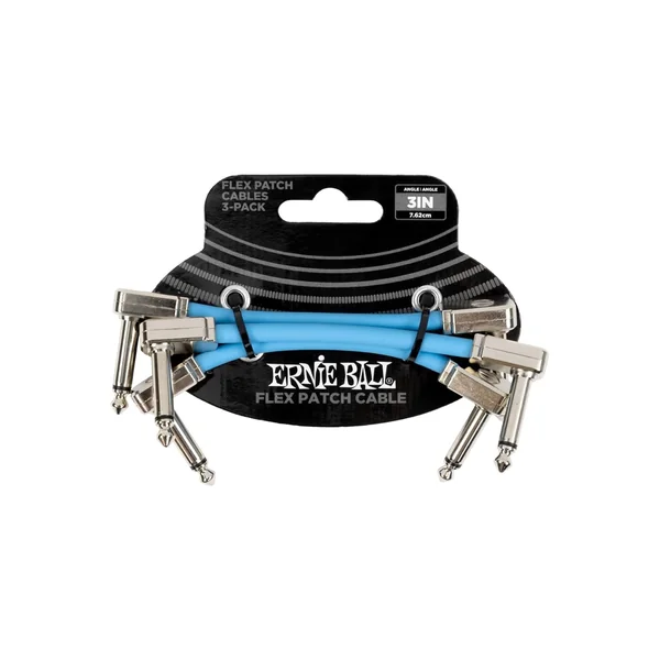 Ernie Ball Flex Patch Cable 3" blue set