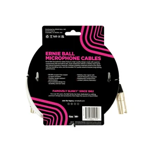 Ernie Ball Mic Cable PVC 20ft WH