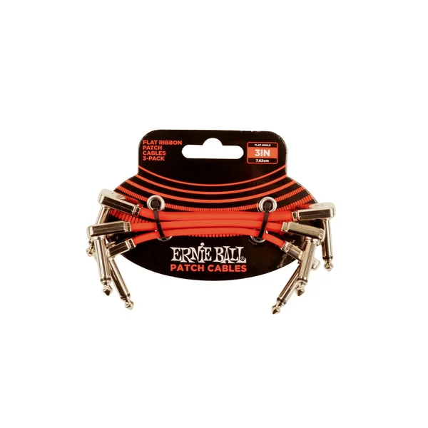 Ernie Ball Red Flex Ribbon Patch Cable 3"
