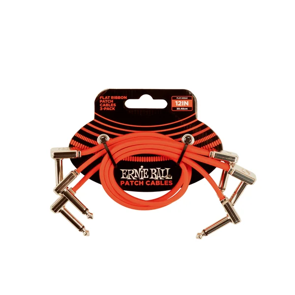 Ernie Ball Red Flex Ribbon Patch Cable 6"