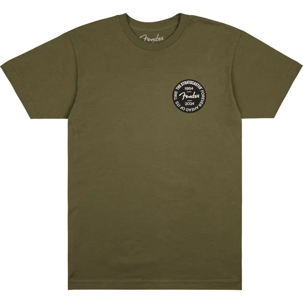 Fender Strat Anniv Badge Tee Oliv XXL