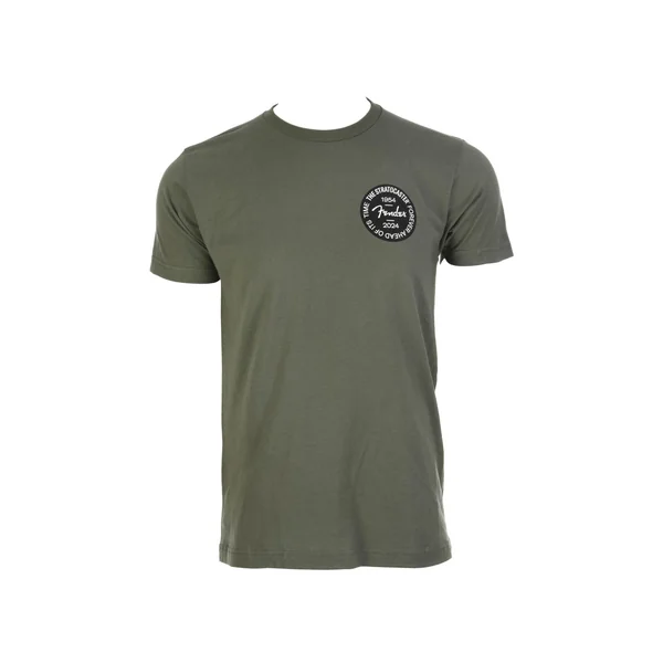 Fender Strat Anniv Badge Tee Oliv XXL
