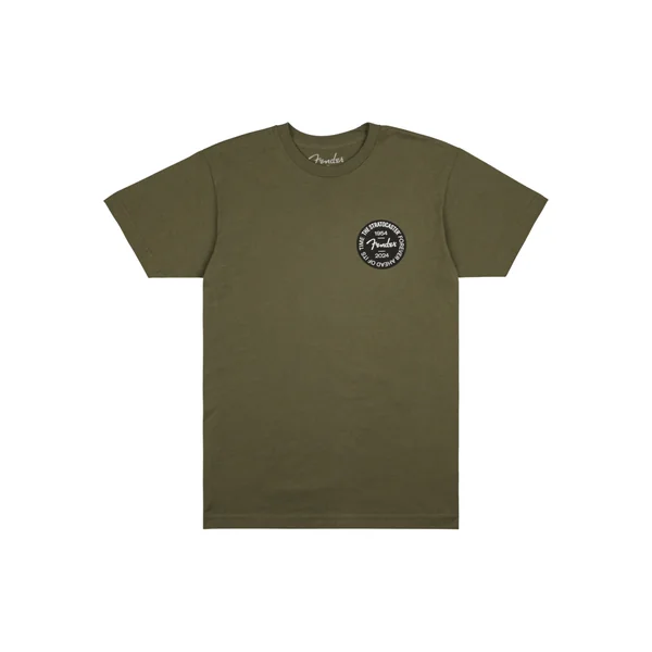 Fender Strat Anniv Badge Tee Olive M
