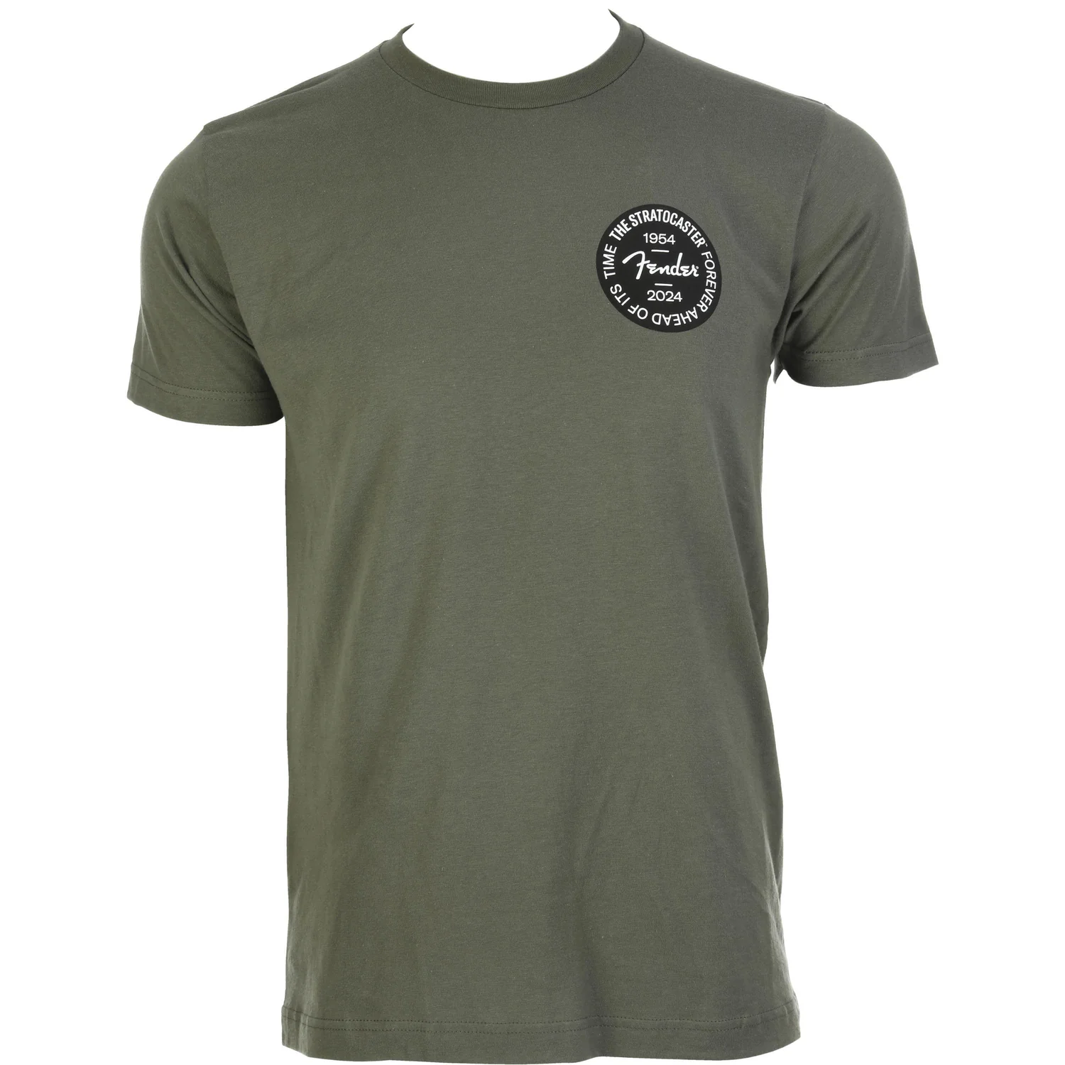 Fender Strat Anniv Badge Tee Olive M