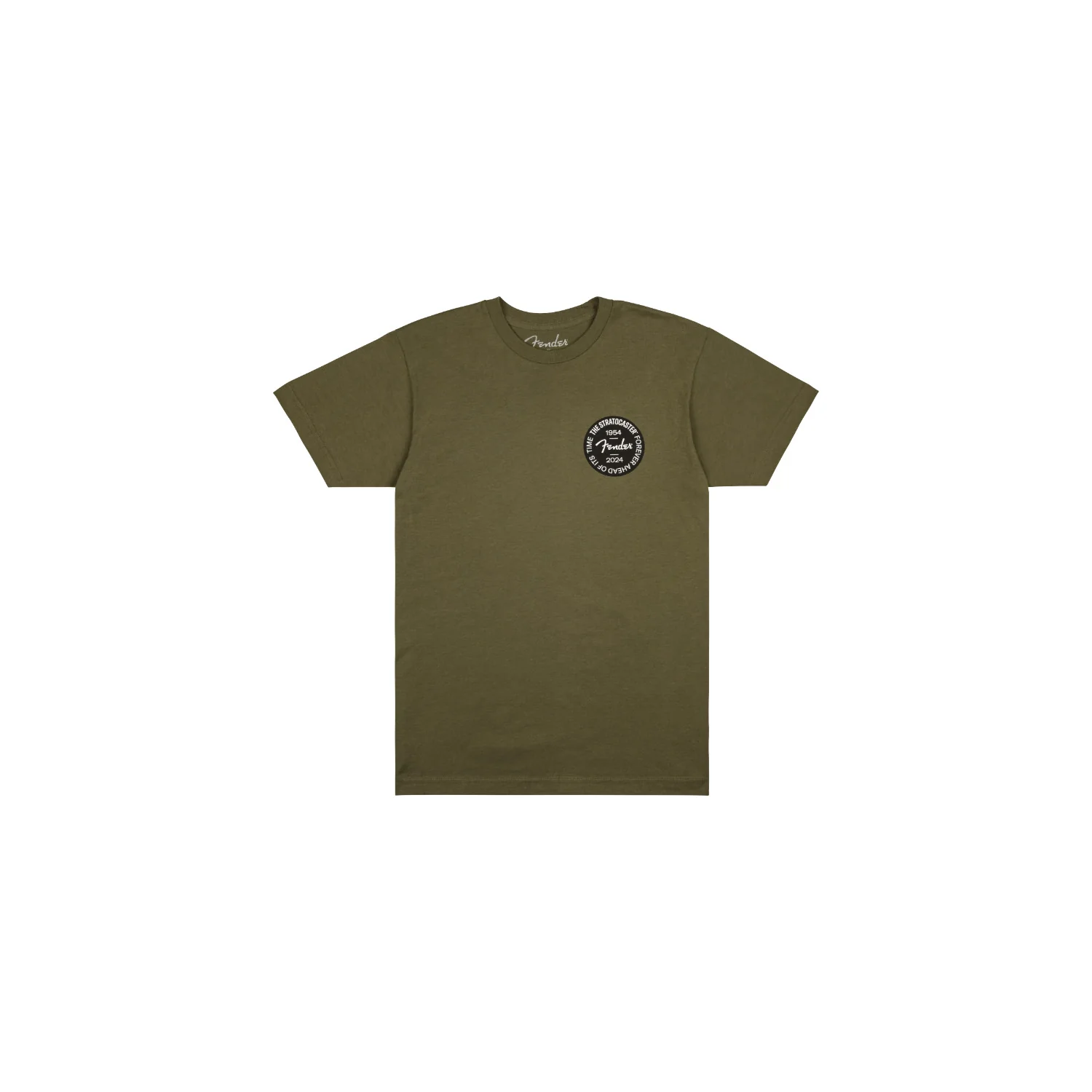 Fender Strat Anniv Badge Tee Olive S