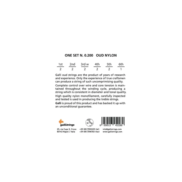 Galli Strings O200 Oud Strings Set