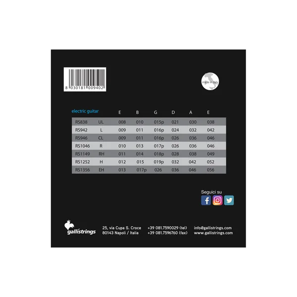 Galli Strings RS1252 E-Guitar Strings Heavy