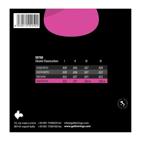 Galli Strings UX780 Baritone Ukulele Strings
