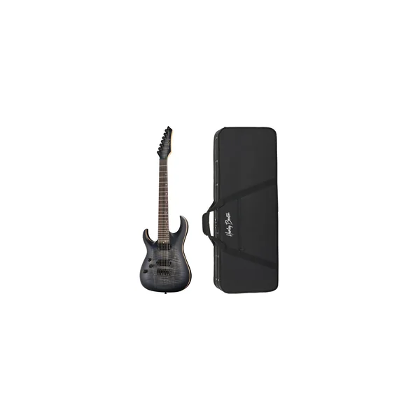 Harley Benton Amarok 7 LH BKNT Flame w/Case