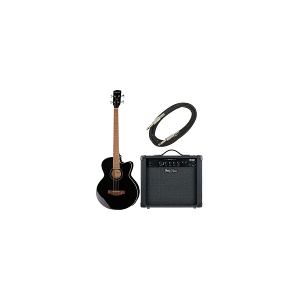 Harley Benton B-30BK Acoustic Bass Bundle