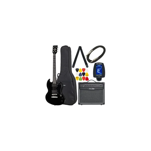 Harley Benton DC-200 BK Student Serie Bundle