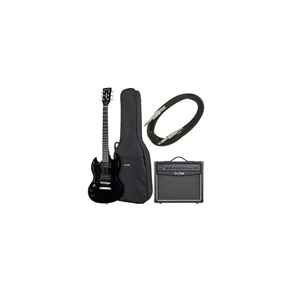 Harley Benton DC-200LH BK Student Ser Bundle