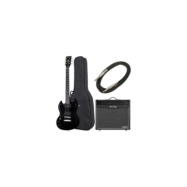 Harley Benton DC-200LH BK Student Ser Bundle