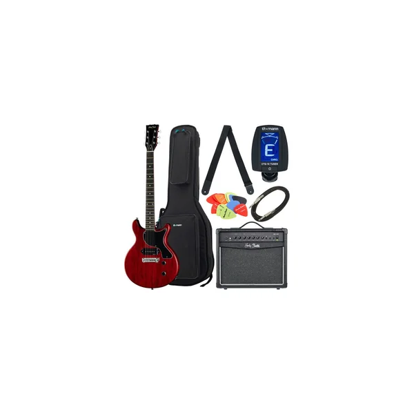 Harley Benton DC-Junior Faded Cherry Bundle