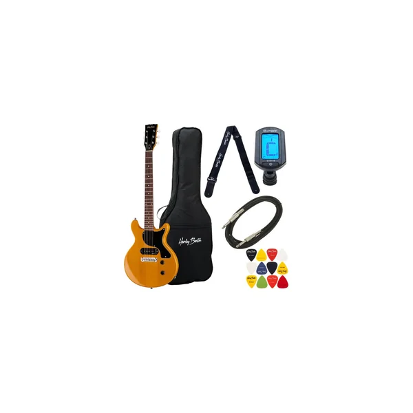 Harley Benton DC-Junior FAT TV Yellow Bundle
