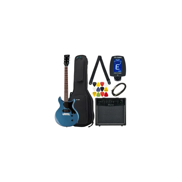 Harley Benton DC-Junior Pelham Blue Bundle