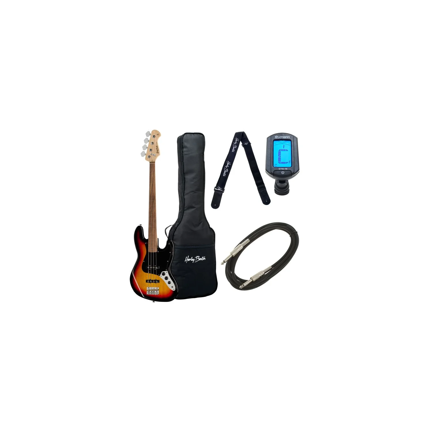 Harley Benton JB-75FL SB Vintage Seri Bundle