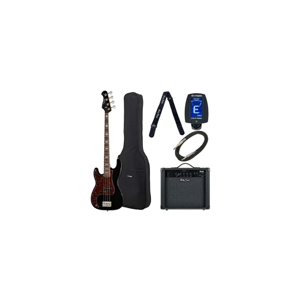 Harley Benton MV-4P LH Black Set