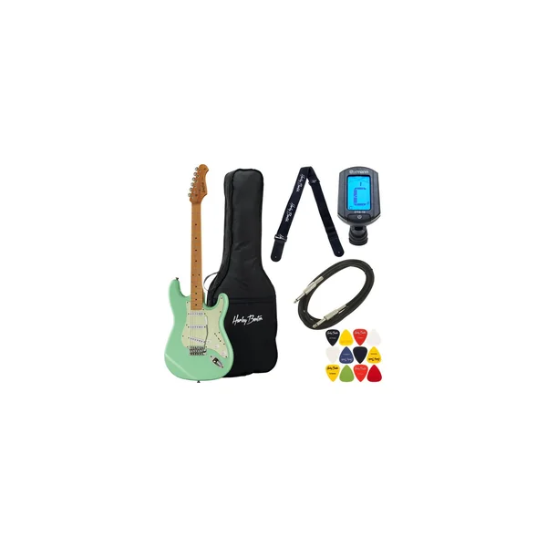 Harley Benton ST-62CC MN Seafoam Gree Bundle