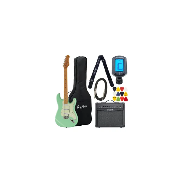 Harley Benton ST-62CC MN Seafoam Gree Bundle
