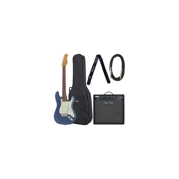 Harley Benton ST-62CC RW L. Pl. Blue Bundle