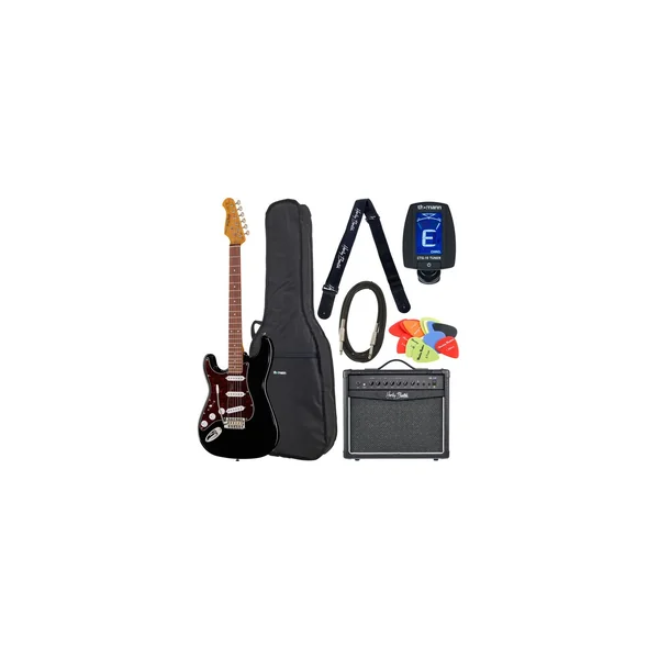 Harley Benton ST-62LH BK Vintage Seri Bundle
