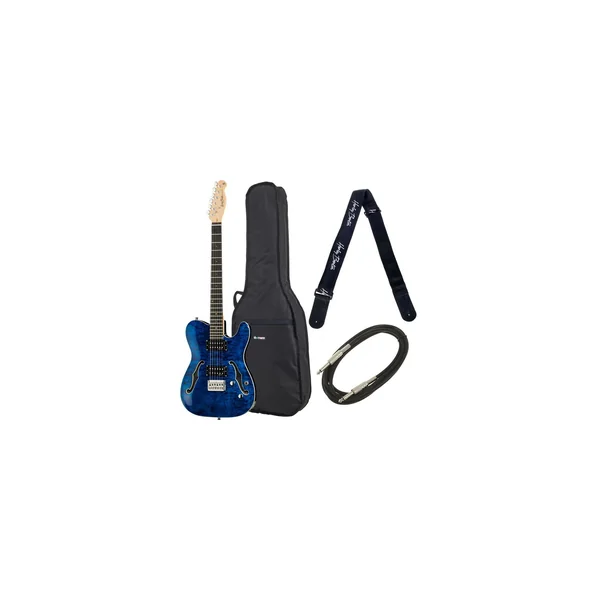 Harley Benton TE-90QM HH Trans Blue Bundle