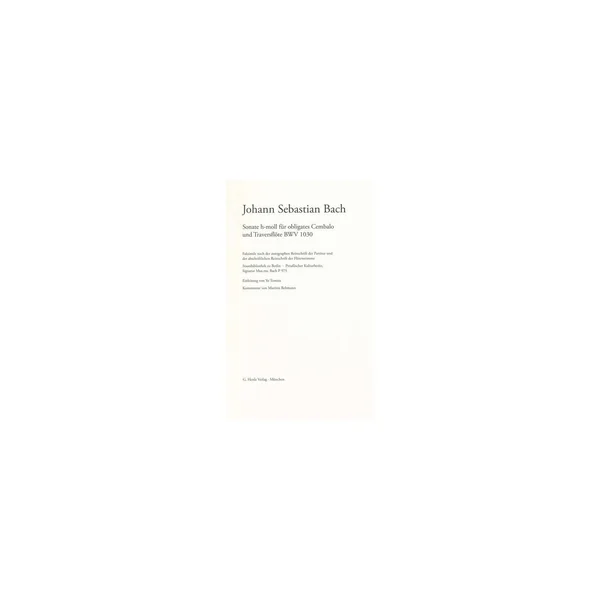 Henle Verlag Bach Flötensonate Faksimile