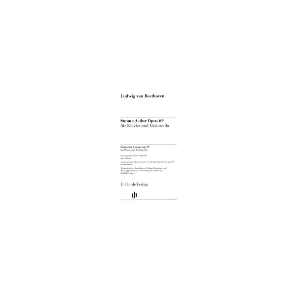 Henle Verlag Beethoven Cellosonate Op.69
