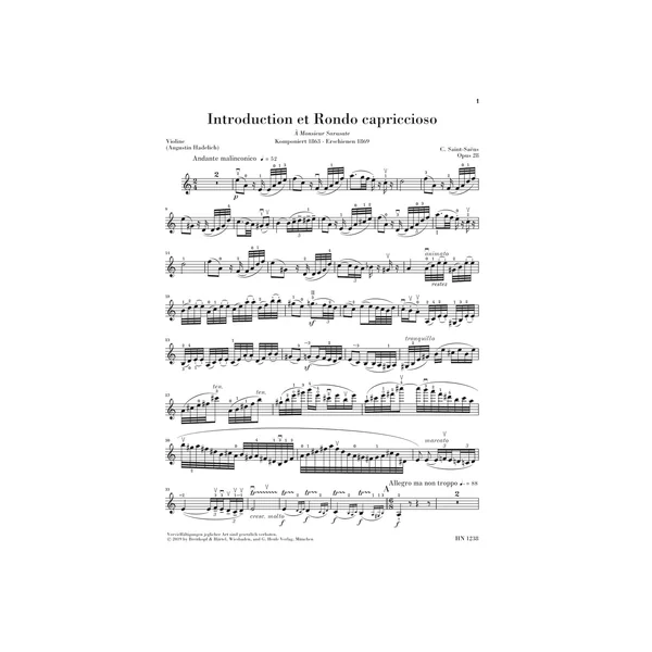 Henle Verlag Saint-Saëns Introduction