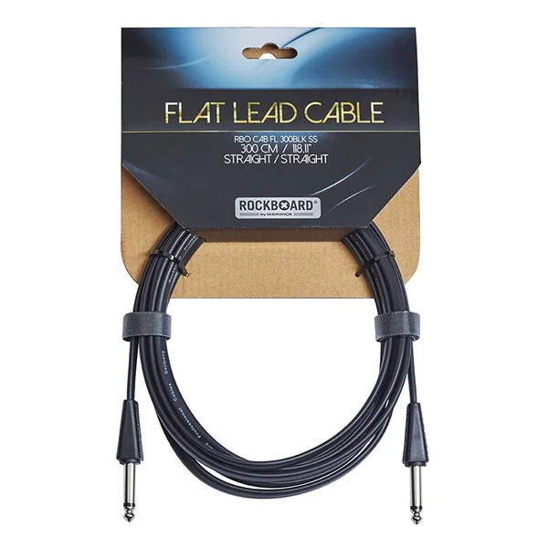 Rockboard Flat Lead Cable 300cm S/S blk