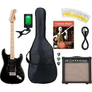 Squier Sonic Strat HSS Black Bundle