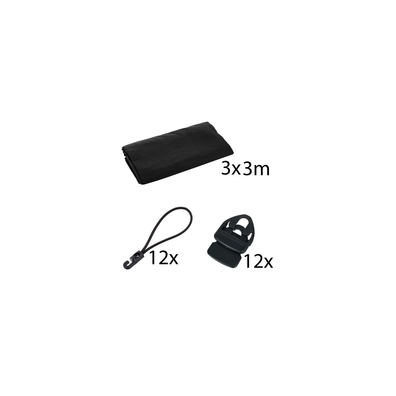 Stageworx Deco Curtain BK 3x3m Bundle