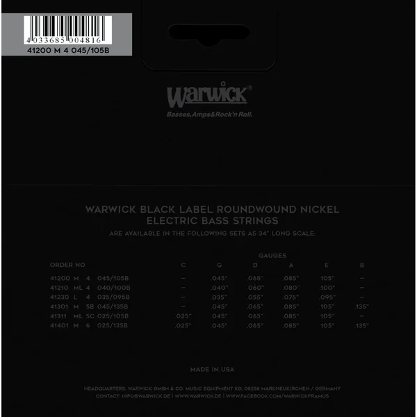 Warwick 41210 ML 4 Black Label